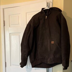 Carhartt Men's Dark Brown Hooded Jacket